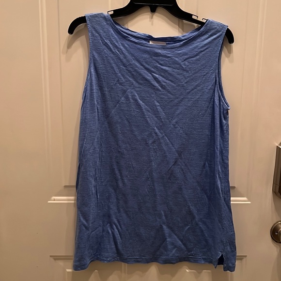 J. Jill Tops - J jill 100% linen blue tank top